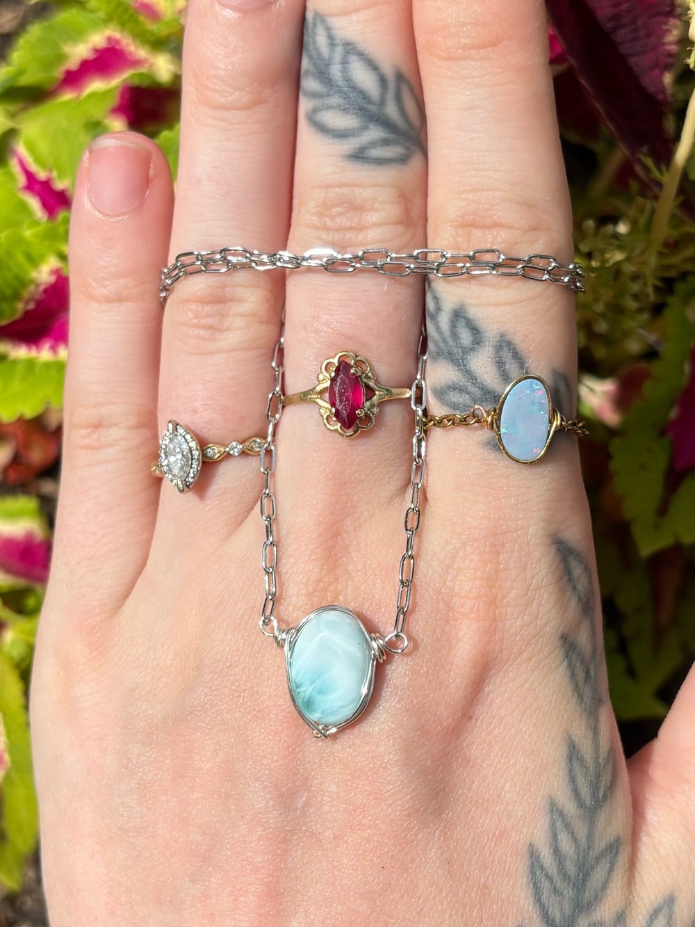 Larimar built in necklace